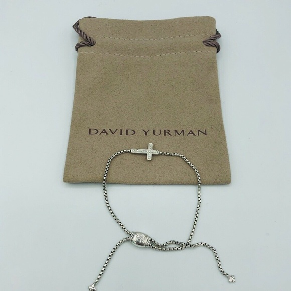 David Yurman Pave Diamond Cross Crucifix Bracelet - Picture 1 of 5